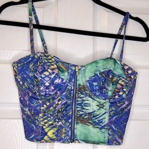 H&M Multi-Colored Bustier Top. Size Small
